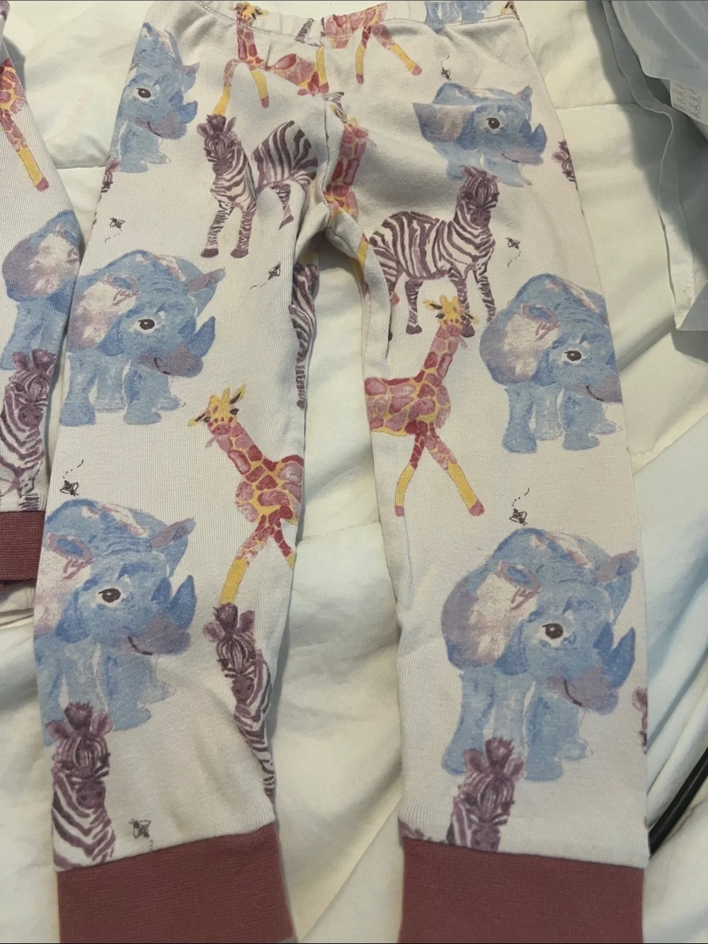 Burt’s Bees Kids Animal Print Pajama Set - Pink Accents